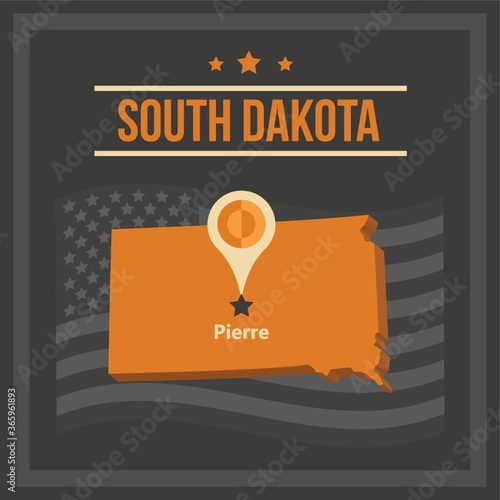 map of south dakota state photo