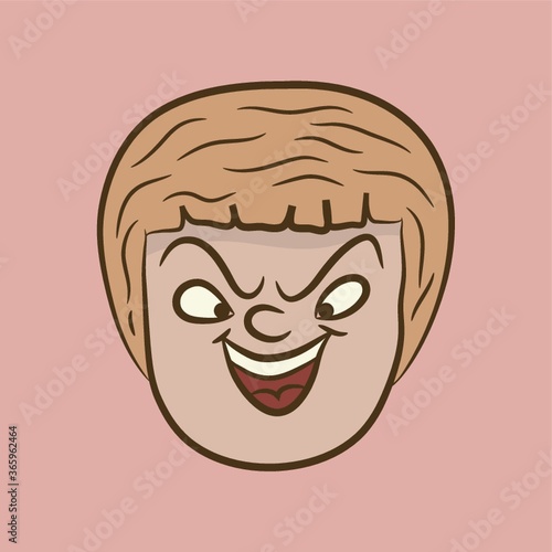 boy with cruel face