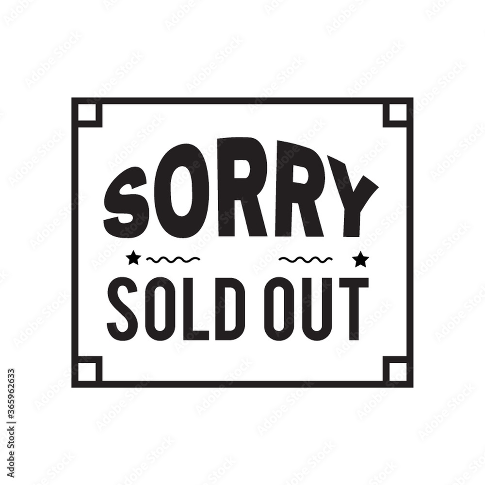 Obraz premium sorry sold out text
