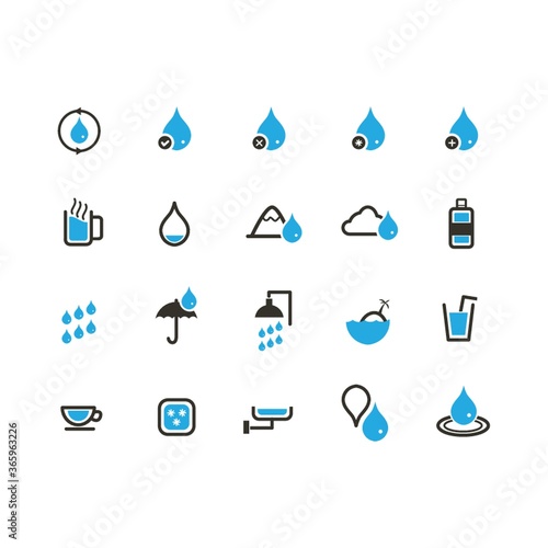 water related icons set