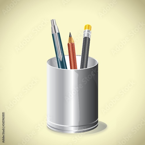 pen and pencils in cup