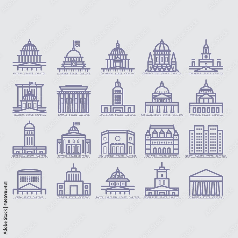 collection of usa buildings