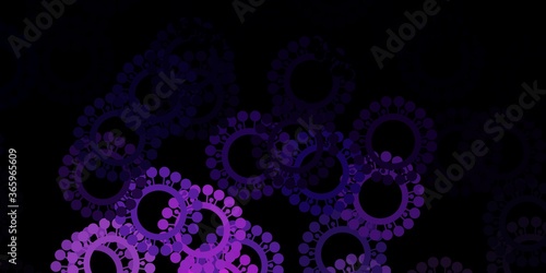 Dark purple vector template with flu signs.