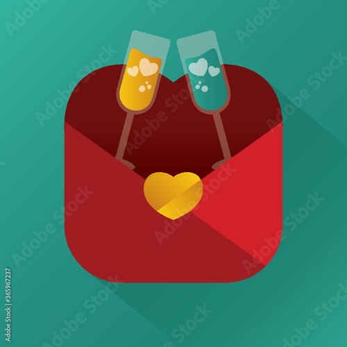 two glasses of drinks in an envelope