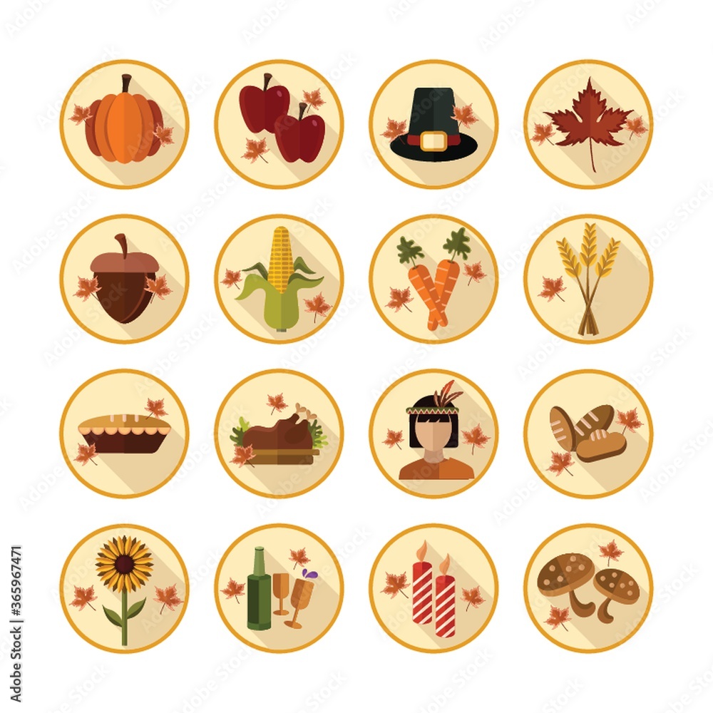 collection of thanksgiving icons