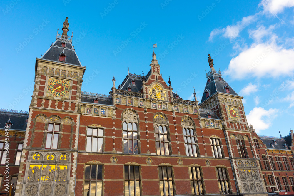 Amsterdam Centraal, main railway station in Amsterdam, capital of Netherlands
