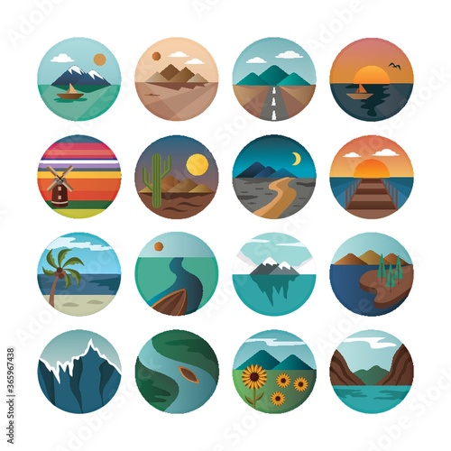 set of landscapes