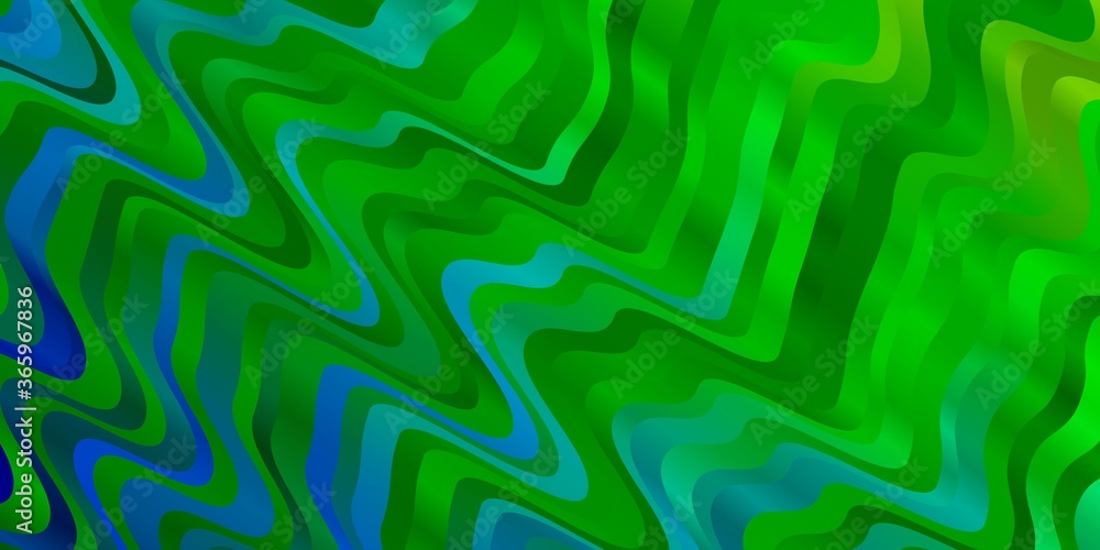 Light Blue, Green vector background with curves. Bright sample with colorful bent lines, shapes. Best design for your ad, poster, banner. Light Blue, Green vector background with curves. Bright sample with colorful bent lines, shapes. Best design for your ad, poster, banner.