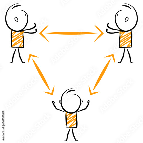 cartoon stickman: corona virus, social distance, stand with distance . Vector Illustration