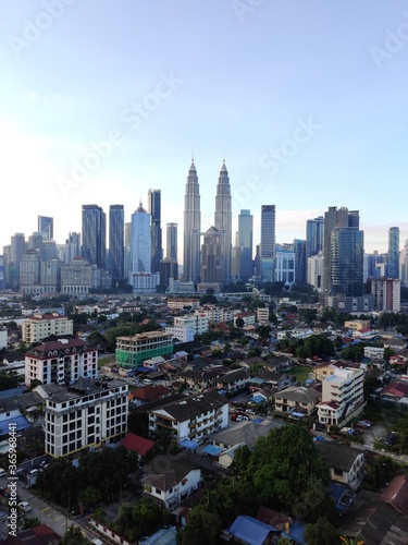 Kuala Lumpur  Malaysia - July 20  2020  View of Kuala Lumpur skyline during sunrise.