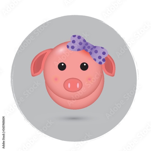 pig with hair clip
