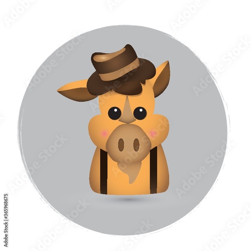 horse with a hat and braces