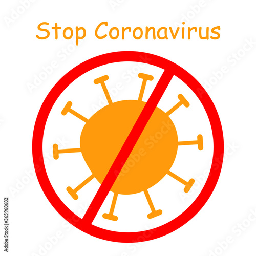 cartoon stickman: corona virus, stop corona, stop corona virus . Vector Illustration