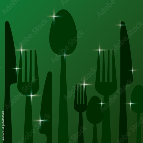 sparkling cutlery silhouettes