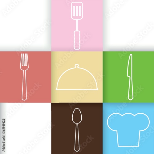 restaurant icon set