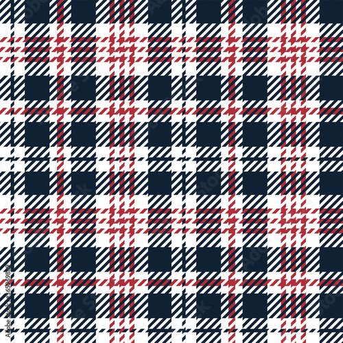 Dark Blue, red and white tartan plaid Scottish seamless pattern.Texture from plaid, cover tablecloths, clothes, shirts, dresses, paper, bedding, blankets and other textile products