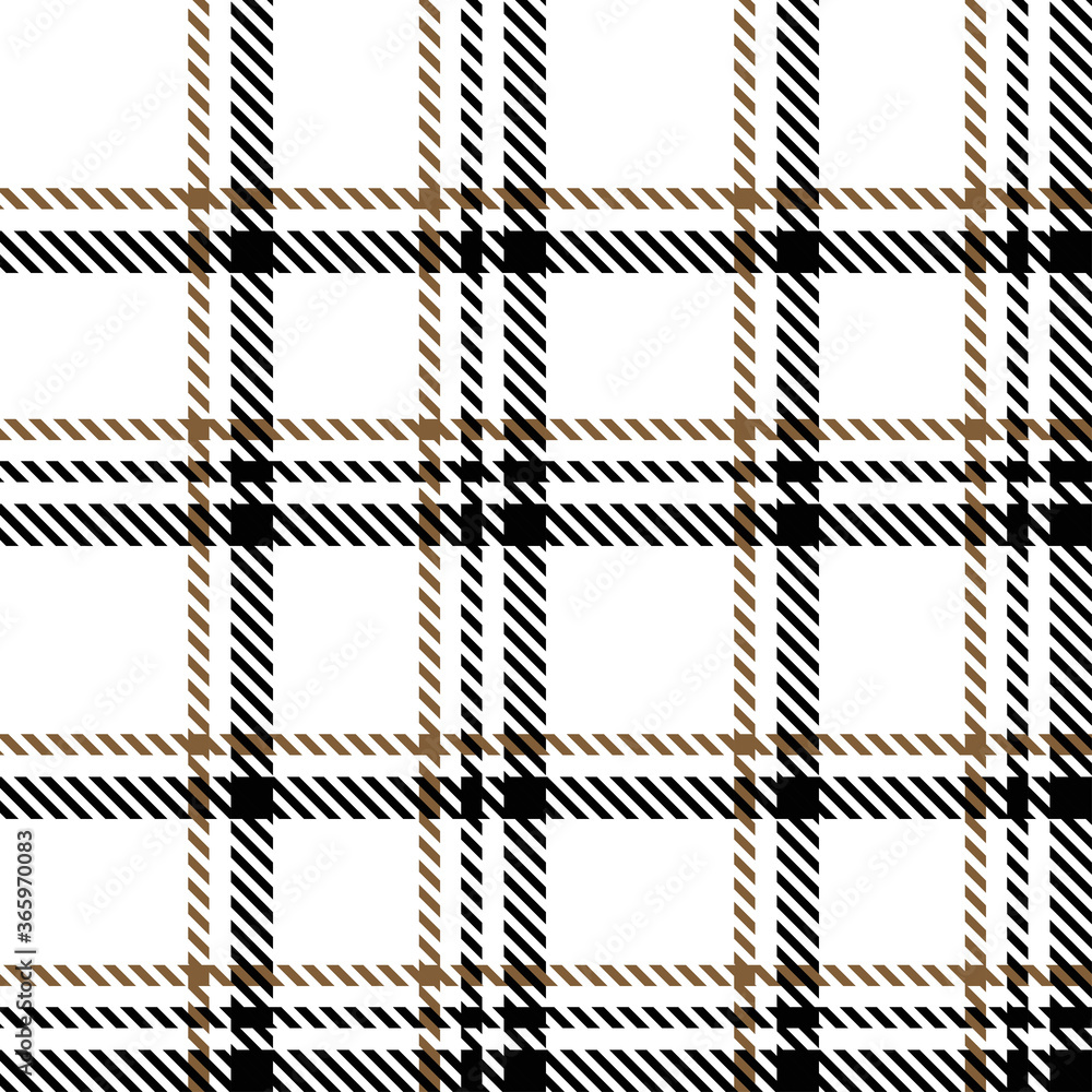 White and Black Tartan Plaid Scottish Seamless Pattern. Texture from tartan, plaid, tablecloths, shirts, clothes, dresses, bedding, blankets and other textile