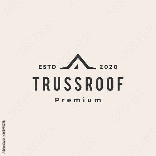 truss roof house hipster vintage logo vector icon illustration