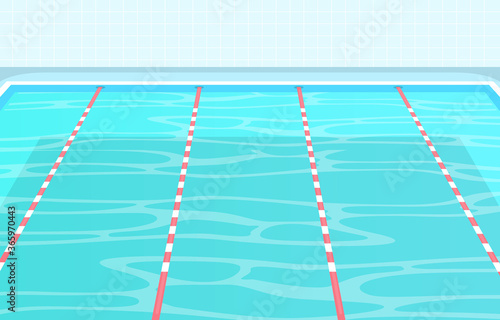 Swimming Pool Summer Holiday Healthy Sport Cartoon Illustration