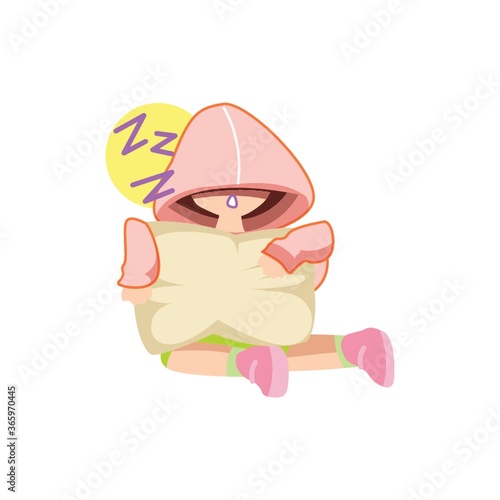 hoodie girl sleeping