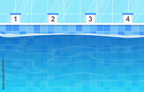 Swimming Pool Summer Holiday Healthy Sport Cartoon Illustration