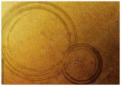 丸筆模様_金箔背景