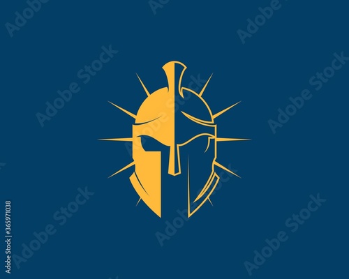 Shinning gold spartan helmet