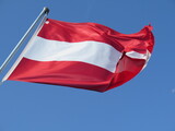 Flagge von Österreich weht im Wind