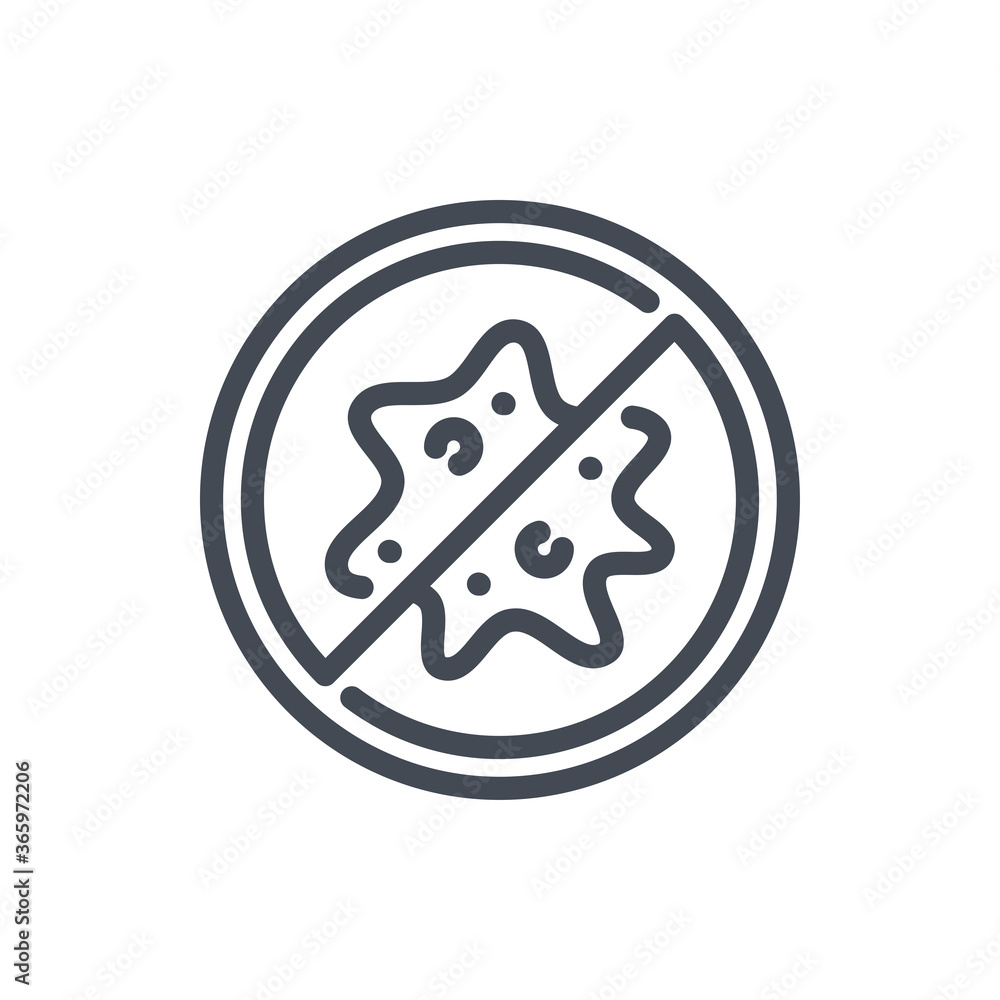 Antibacterial line icon. Antiviral vector outline sign. Antibacterial line icon. Antiviral vector outline sign.