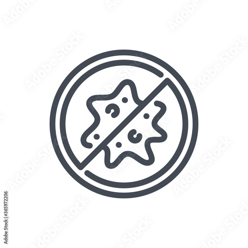 Antibacterial line icon. Antiviral vector outline sign.