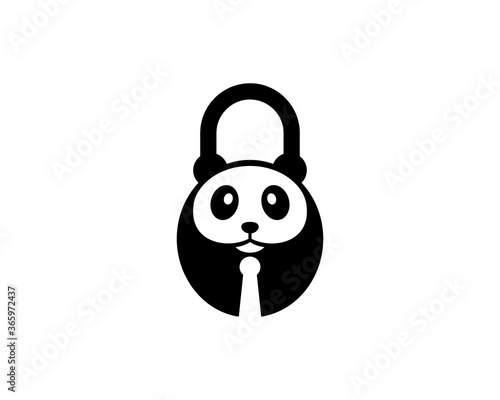 Black kettle bell with panda and key hole