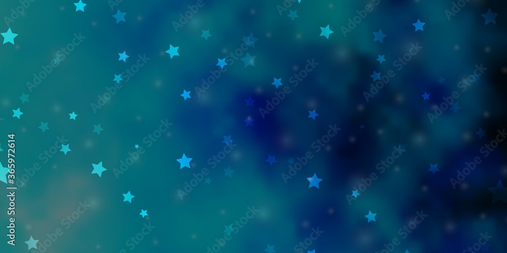 Light BLUE vector background with small and big stars. Shining colorful illustration with small and big stars. Design for your business promotion.