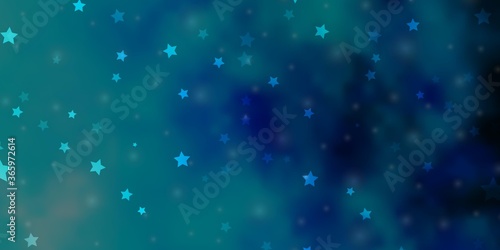 Light BLUE vector background with small and big stars. Shining colorful illustration with small and big stars. Design for your business promotion.