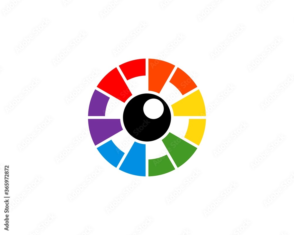Abstract circle shape with eyeball inside Abstract circle shape with eyeball inside