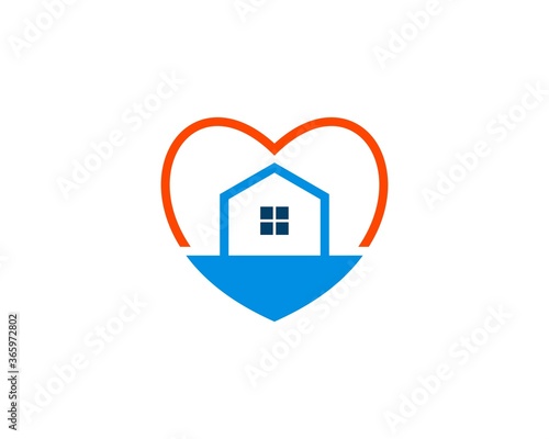House outline with love shape
