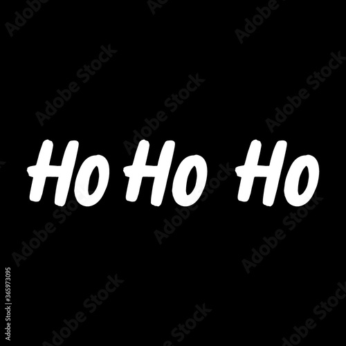 HoHoHo brush hand drawn paint on black background. Design lettering templates for greeting cards, overlays, posters
