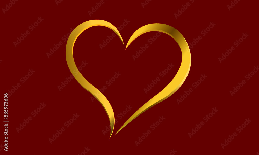 Icon or logo shiny gold heart. The illustration shows precious love. Icon or logo shiny gold heart. The illustration shows precious love.