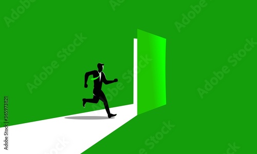 Businessman running go outdoor,Symbol of new career © diablo