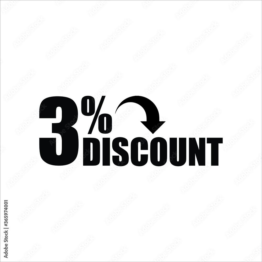 Sale discount icons. Special offer price signs. 3 percent Discount Icon symbols. Vector Sale discount icons. Special offer price signs. 3 percent Discount Icon symbols. Vector
