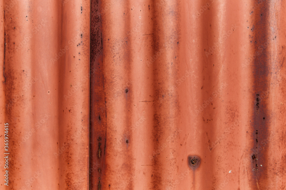 Obraz premium Rusty old corrugated iron sheet. Textile, abstract background