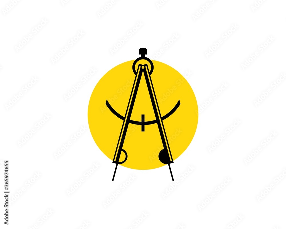 A Letter with compass drawing tools A Letter with compass drawing tools