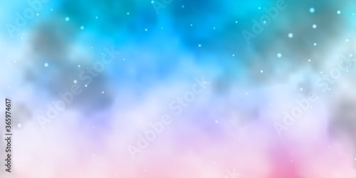 Light Blue, Yellow vector background with colorful stars. Decorative illustration with stars on abstract template. Design for your business promotion.