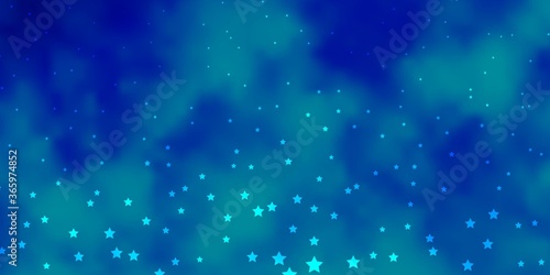 Dark BLUE vector template with neon stars. Blur decorative design in simple style with stars. Theme for cell phones.