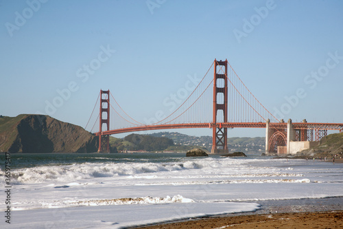 Golden Gate Bridge in  San Fracisco, USA, views from Baker Beach