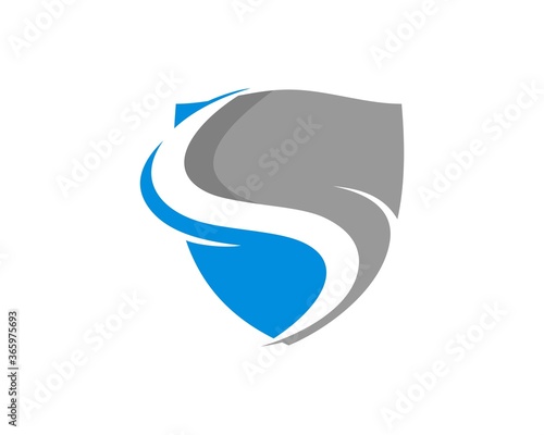 S letter initial inside the shield