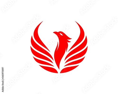Abstract red circle phoenix