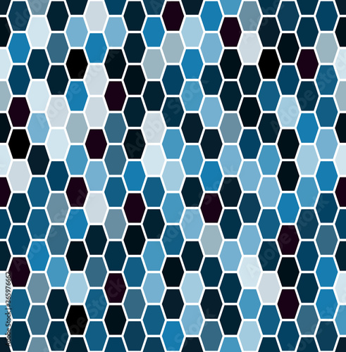 The Stained Glass Style Patterns, Fish Scales Fabric Patterns, Blue Patterns