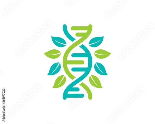 DNA symbol with nature leaf