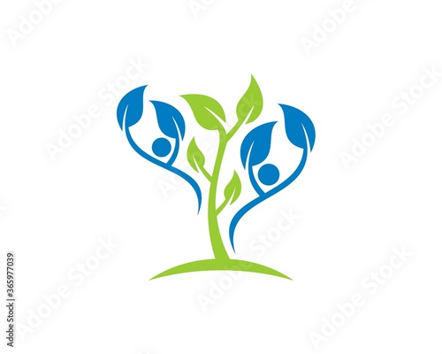 Healthy people with leaf tree