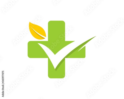 Medical symbol with check mark inside